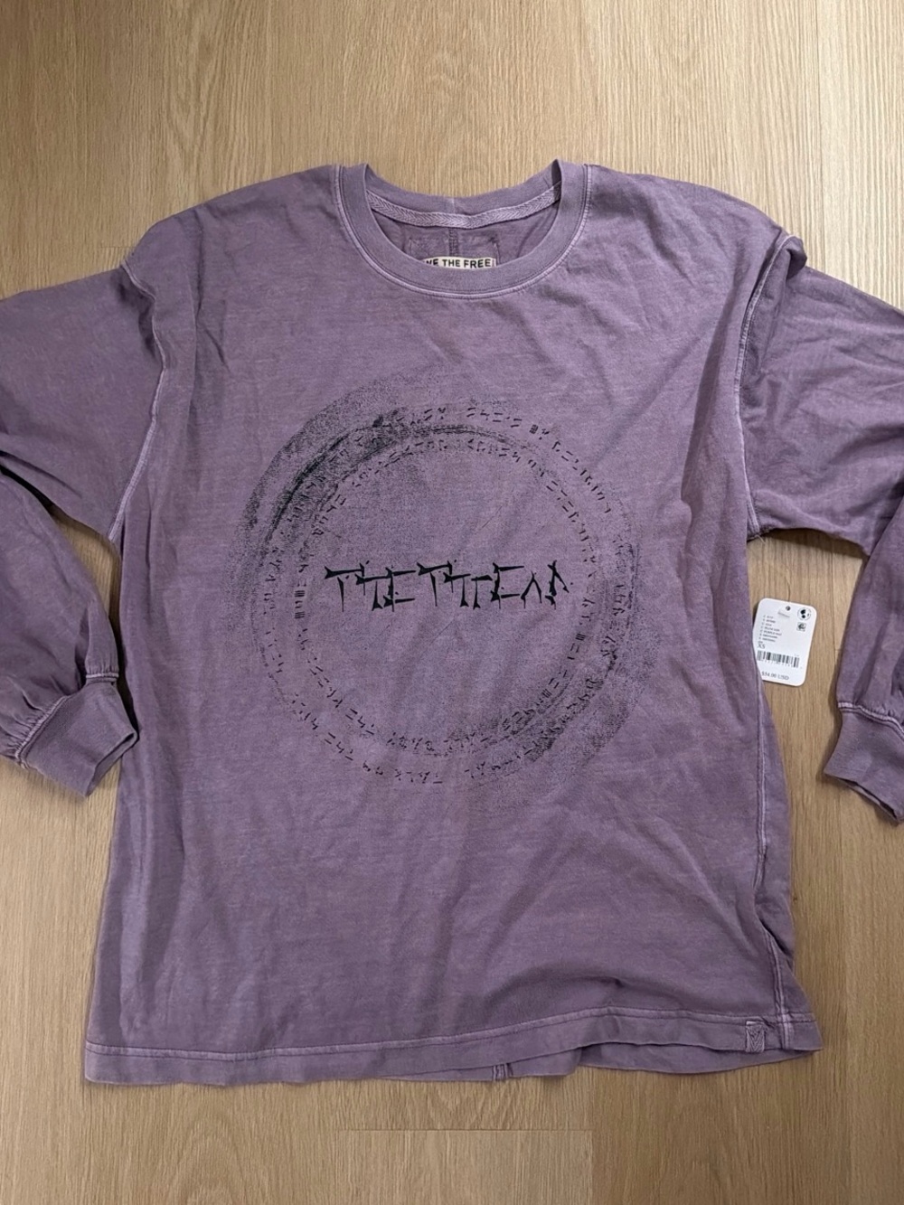 Free People Men's Long-Sleeve Graphic Tee in Dusty Purple
